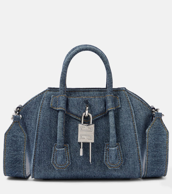 Givenchy Antigona Toy Lock denim tote bag. Shop Givenchy Top-Handle Bags for women now.