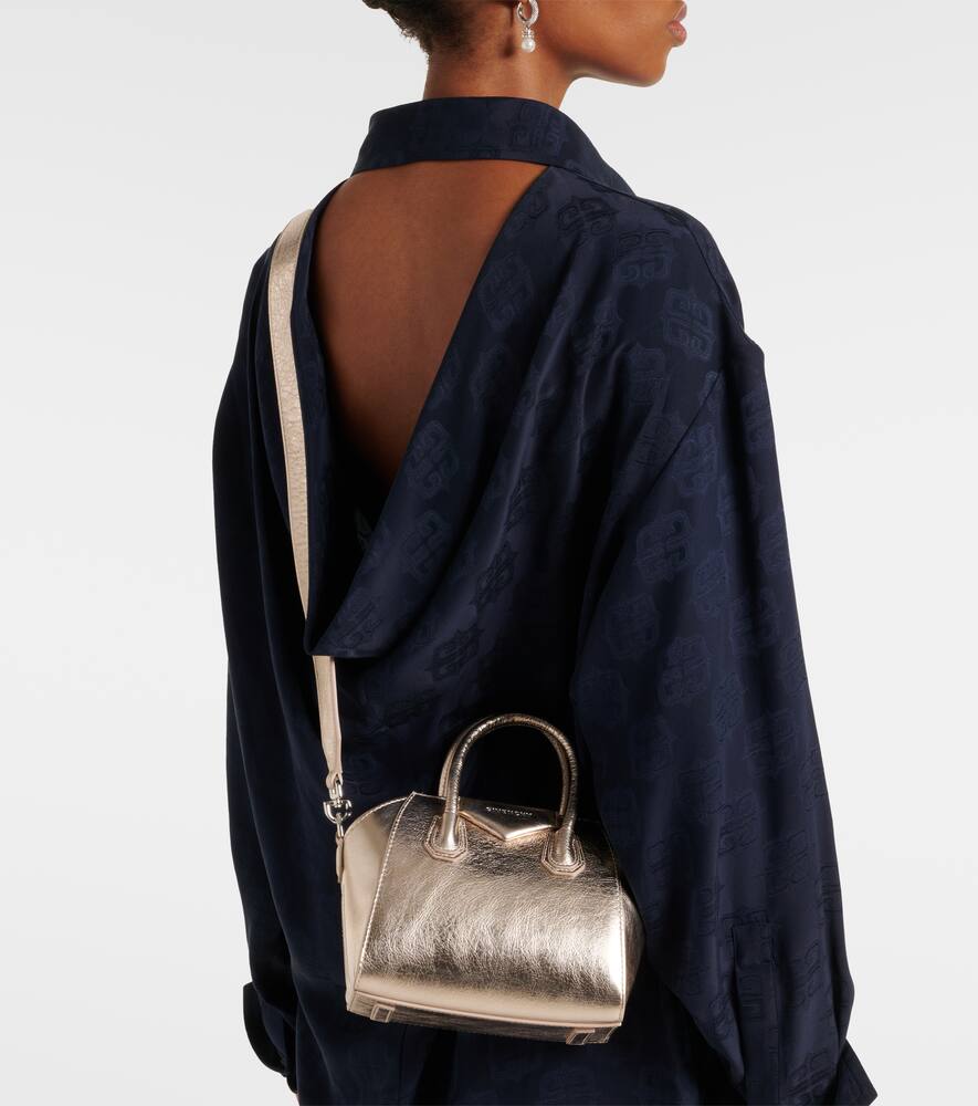 Givenchy Antigona Toy metallic leather tote bag