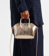Givenchy Antigona Toy metallic leather tote bag