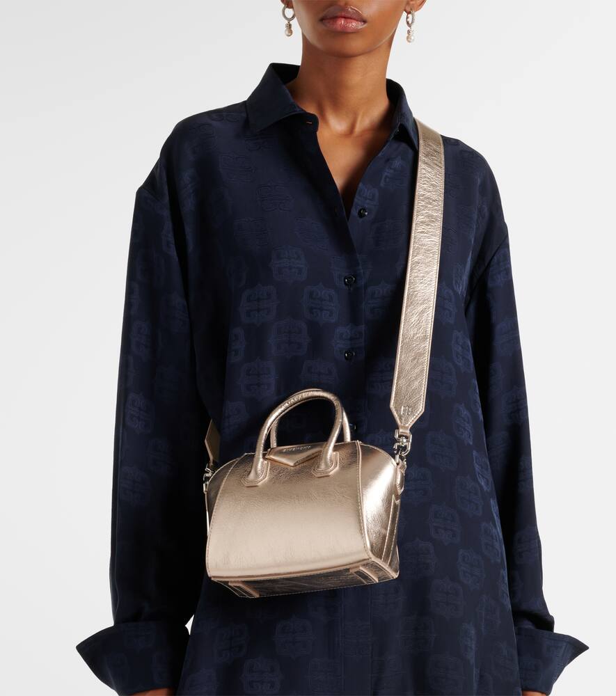 Givenchy Antigona Toy metallic leather tote bag