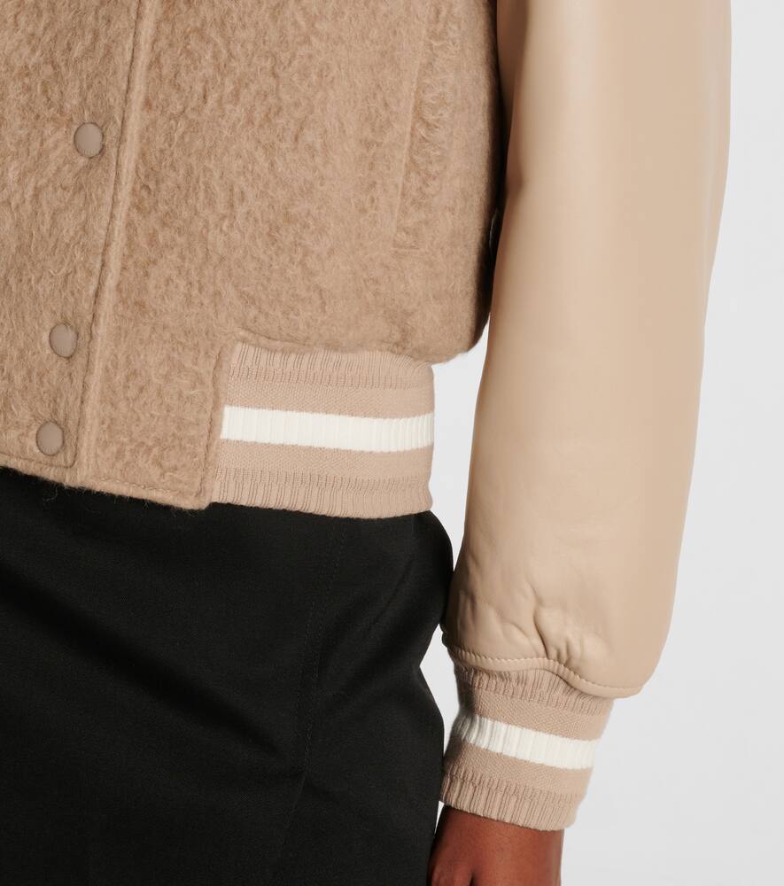 Givenchy Leather-trimmed alpaca-blend varsity jacket