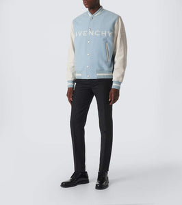 Givenchy Logo wool-blend and leather varsity jacket