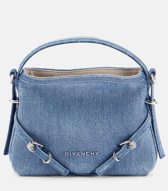 Givenchy Nano Voyou denim crossbody bag. Shop Givenchy Top-Handle Bags for women now.