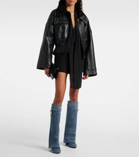 Givenchy Shark Lock 90 denim knee-high boots
