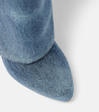 Givenchy Shark Lock 90 denim knee-high boots