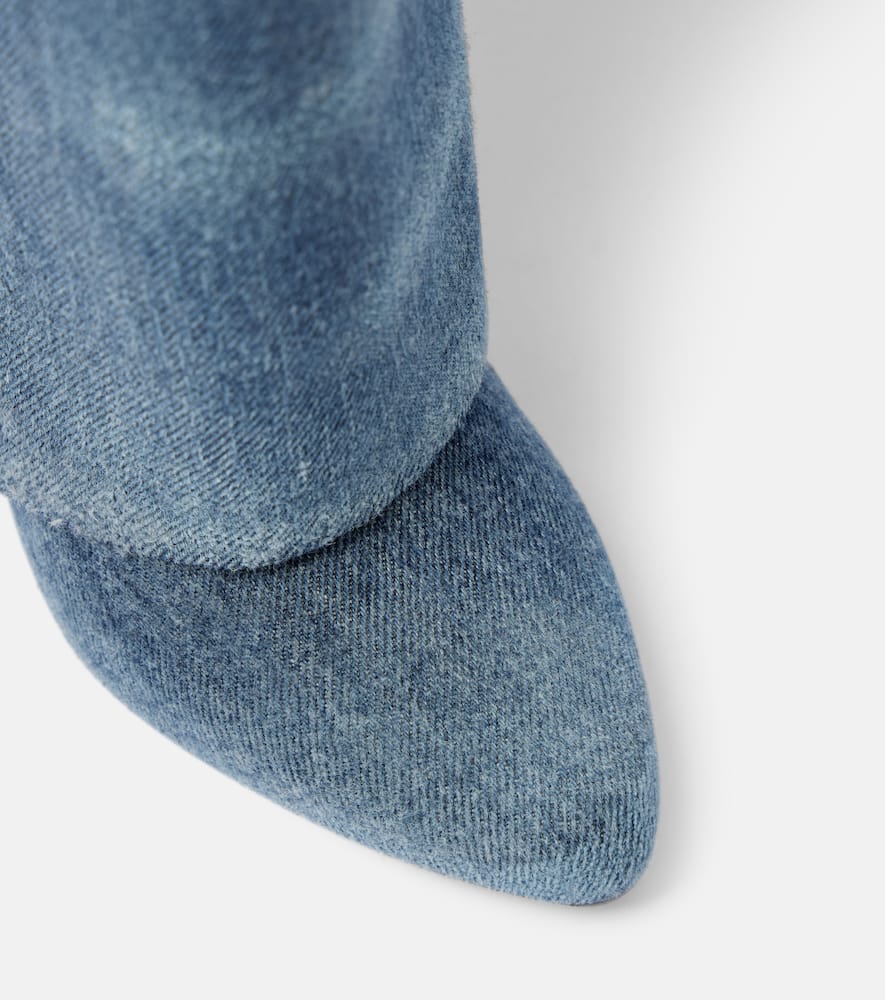 Givenchy Shark Lock 90 denim knee-high boots