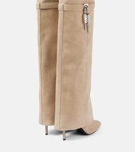 Givenchy Shark Lock 95 suede over-the-knee boots