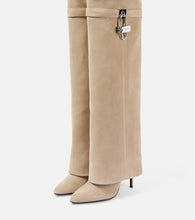 Givenchy Shark Lock 95 suede over-the-knee boots