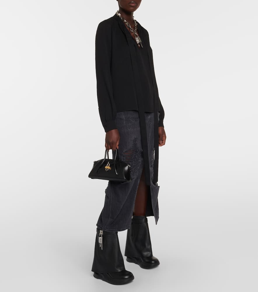 Givenchy Shark Lock Biker 85 leather ankle boots