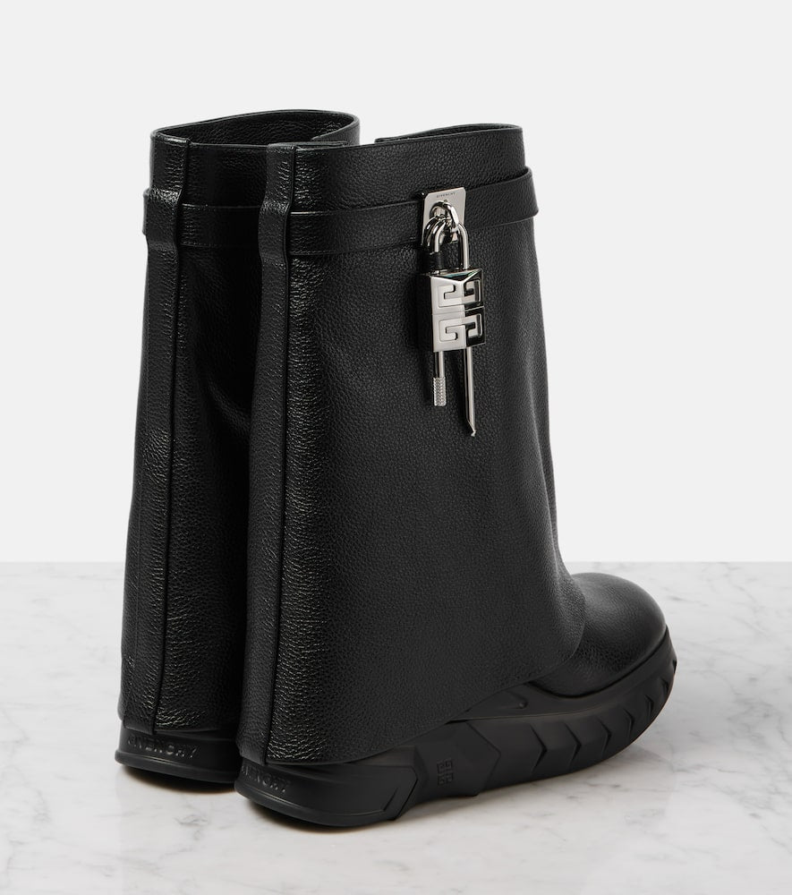 Givenchy Shark Lock Biker 85 leather ankle boots