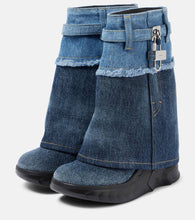 Givenchy Shark Lock Biker denim ankle boots