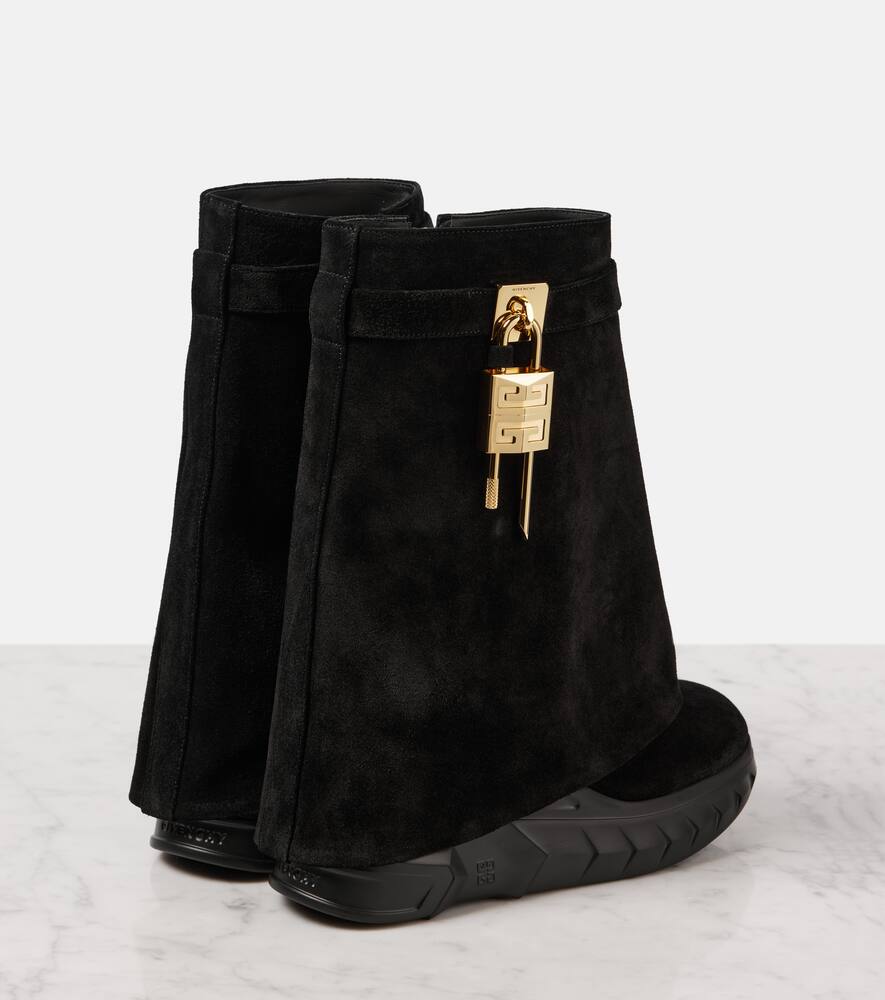 Givenchy Shark Lock Biker suede ankle boots