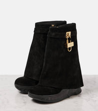 Givenchy Shark Lock Biker suede ankle boots