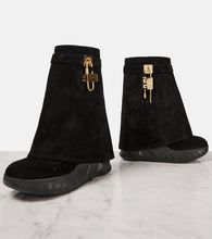 Givenchy Shark Lock Biker suede ankle boots