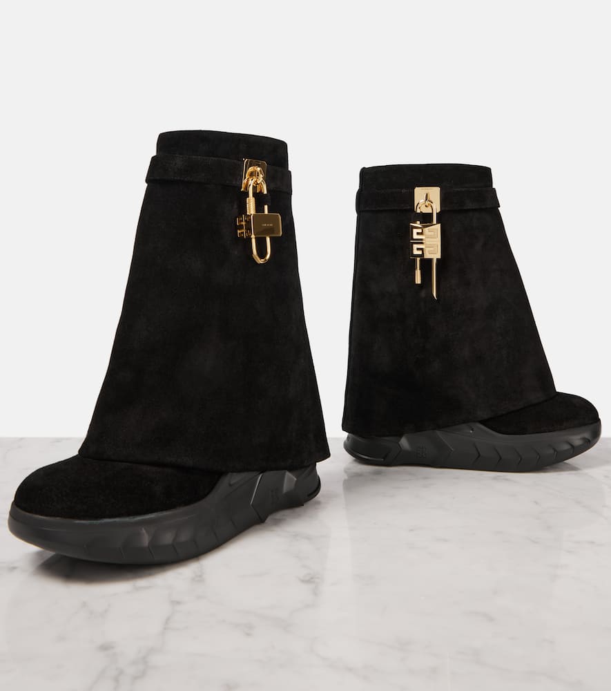 Givenchy Shark Lock Biker suede ankle boots