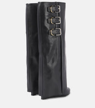 Givenchy Shark Lock Buckles 60 leather knee-high boots