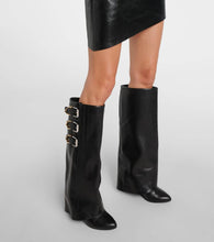 Givenchy Shark Lock Buckles 60 leather knee-high boots