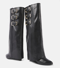 Givenchy Shark Lock Buckles 60 leather knee-high boots