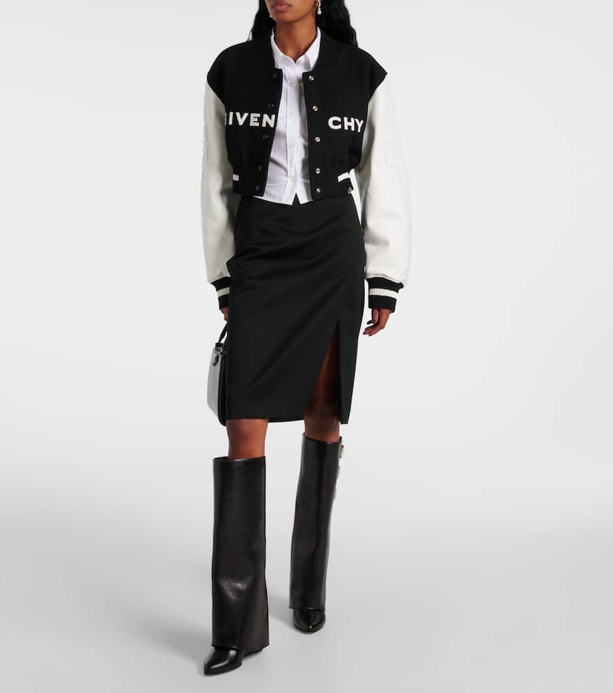 Givenchy Shark Lock Buckles 90 leather knee-high boots