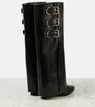 Givenchy Shark Lock Buckles 90 leather knee-high boots
