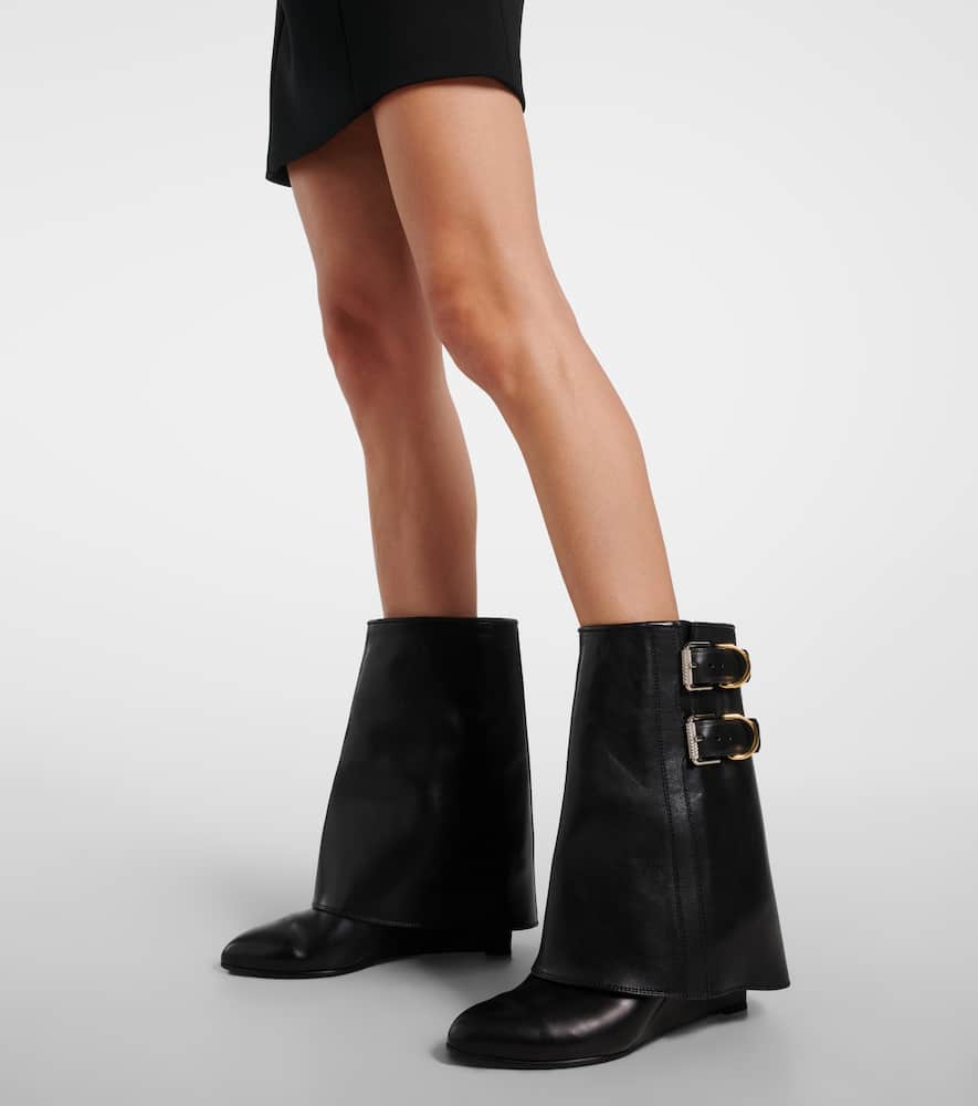 Givenchy Shark Lock Buckles leather ankle boots