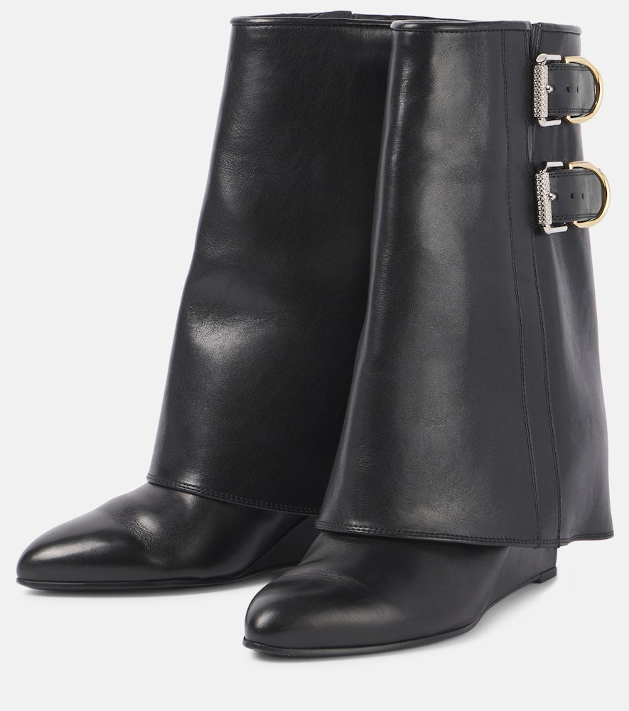 Givenchy Shark Lock Buckles leather ankle boots