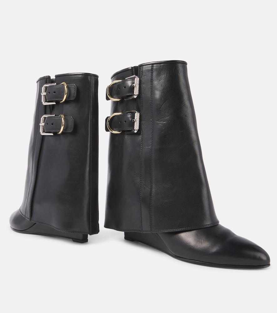 Givenchy Shark Lock Buckles leather ankle boots