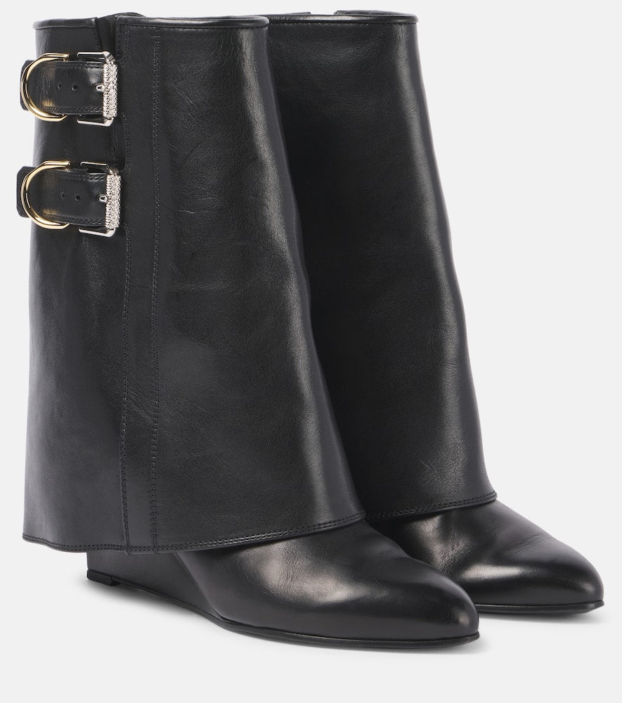 Givenchy Shark Lock Buckles leather ankle boots