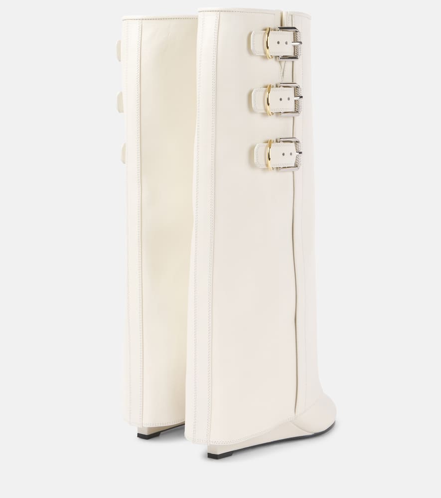 Givenchy Shark Lock Buckles leather knee-high boots
