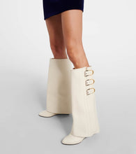 Givenchy Shark Lock Buckles leather knee-high boots