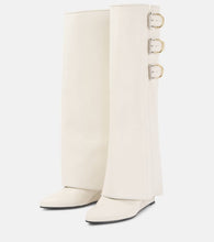 Givenchy Shark Lock Buckles leather knee-high boots