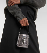 Givenchy Shark Lock Micro metallic leather bucket bag