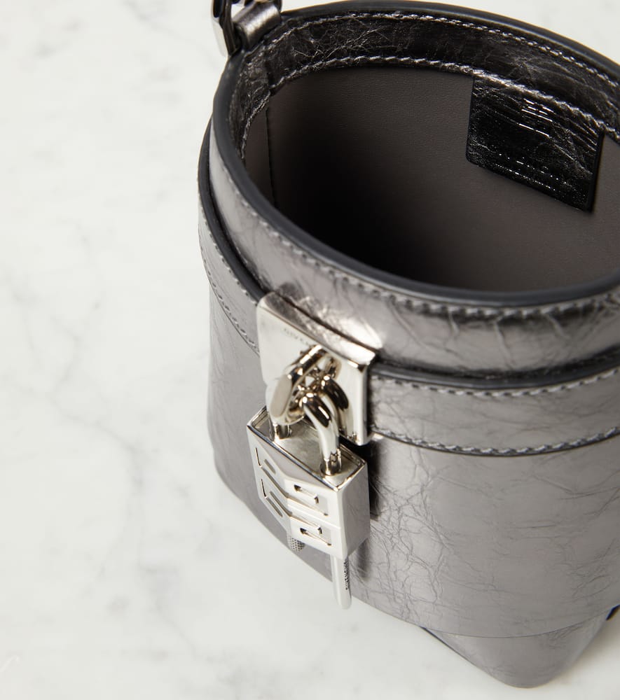 Givenchy Shark Lock Micro metallic leather bucket bag