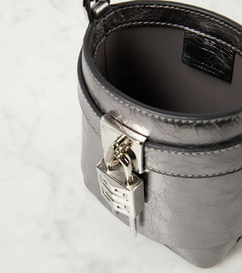 Givenchy Shark Lock Micro metallic leather bucket bag