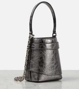 Givenchy Shark Lock Micro metallic leather bucket bag
