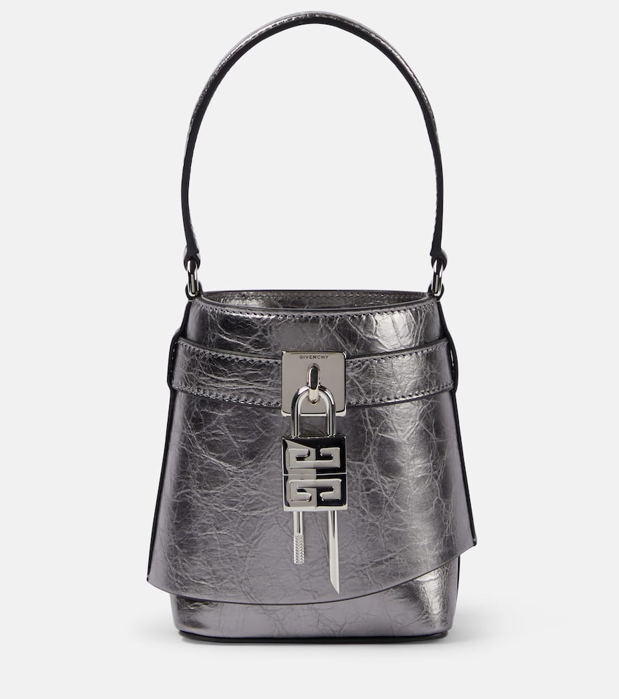 Givenchy Shark Lock Micro metallic leather bucket bag. Shop Givenchy Shoulder Bags for women now.