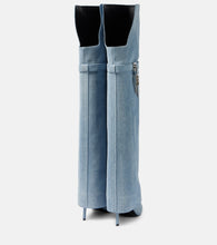 Givenchy Shark Lock Stiletto denim over-the-knee boots