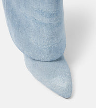 Givenchy Shark Lock Stiletto denim over-the-knee boots