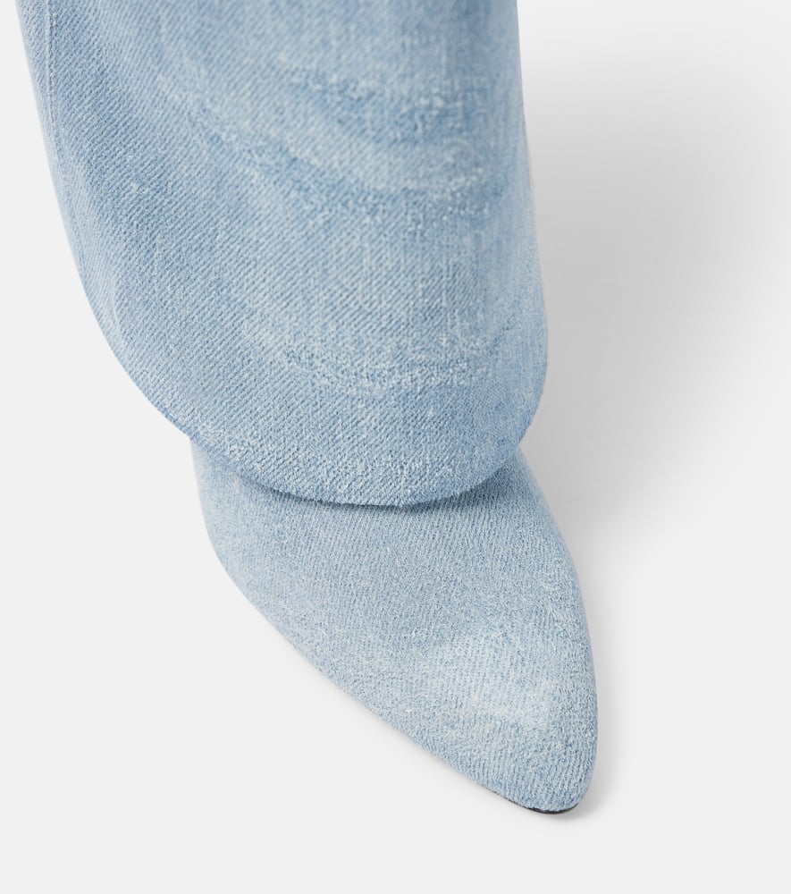 Givenchy Shark Lock Stiletto denim over-the-knee boots