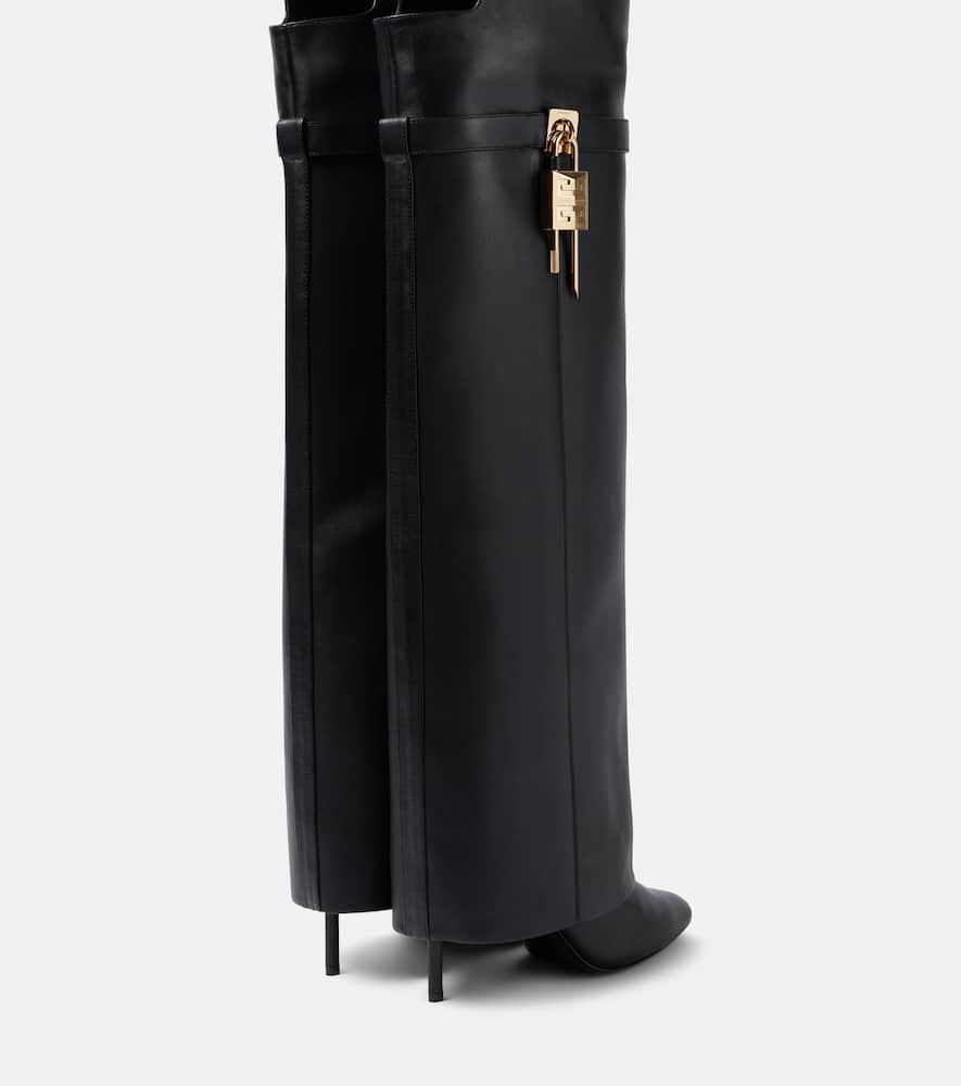 Givenchy Shark Lock Stiletto leather over-the-knee boots