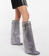 Givenchy Shark Lock Strass knee-high boots