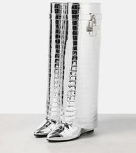 Givenchy Shark Lock croc-effect leather knee-high boots
