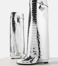 Givenchy Shark Lock croc-effect leather knee-high boots