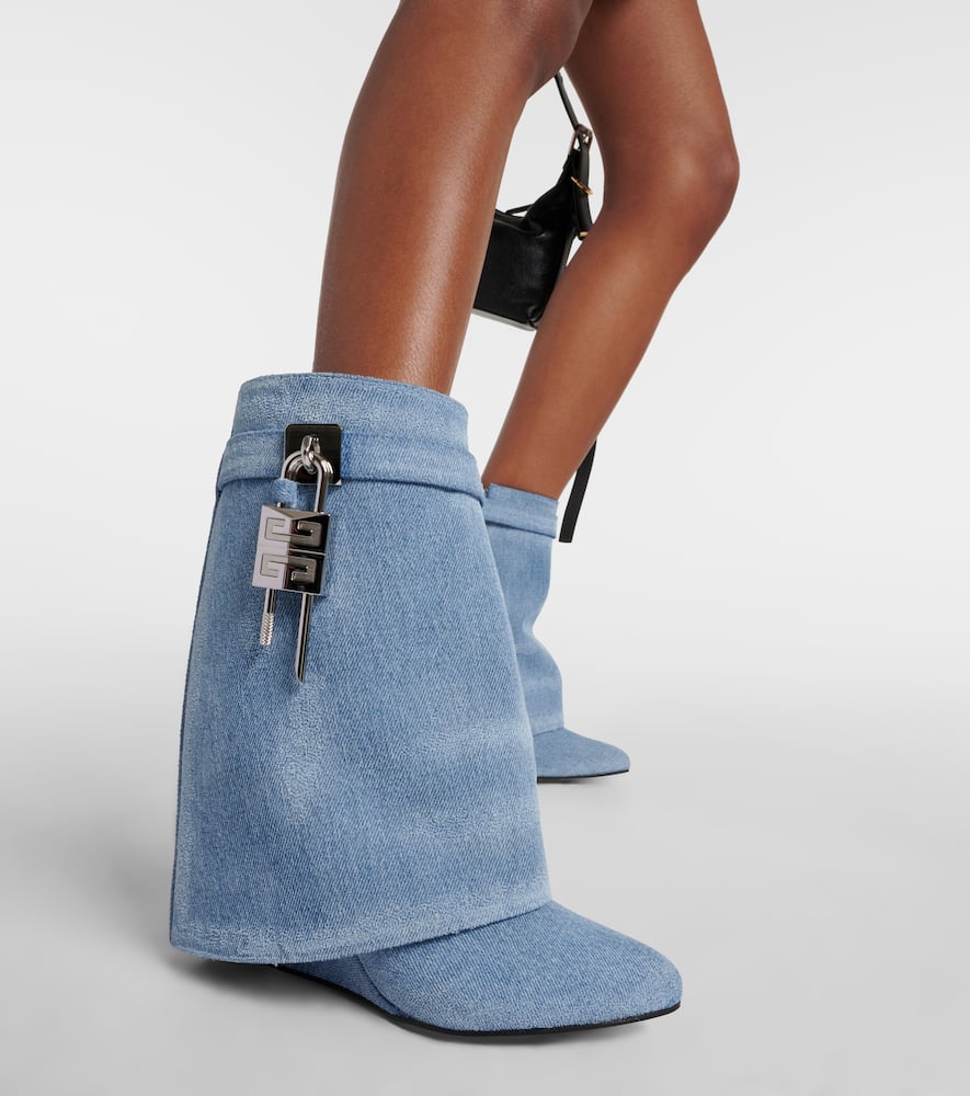 Givenchy Shark Lock denim ankle boots