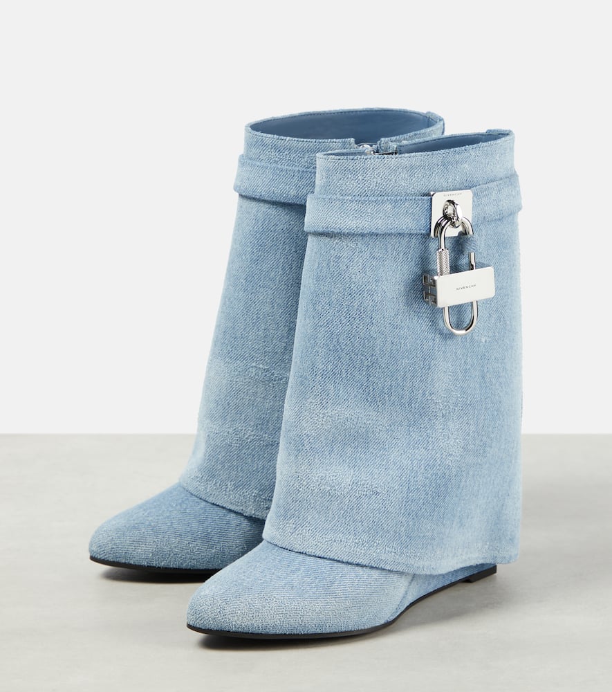 Givenchy Shark Lock denim ankle boots