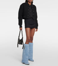 Givenchy Shark Lock denim knee-high boots