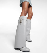 Givenchy Shark Lock leather knee-high boots