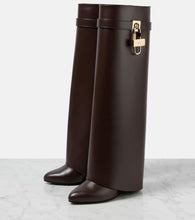 Givenchy Shark Lock leather knee-high boots
