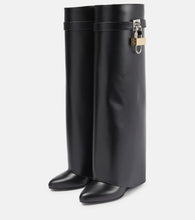 Givenchy Shark Lock leather knee-high boots