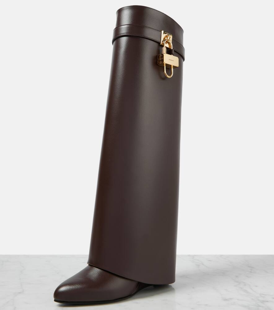 Givenchy Shark Lock leather knee-high boots